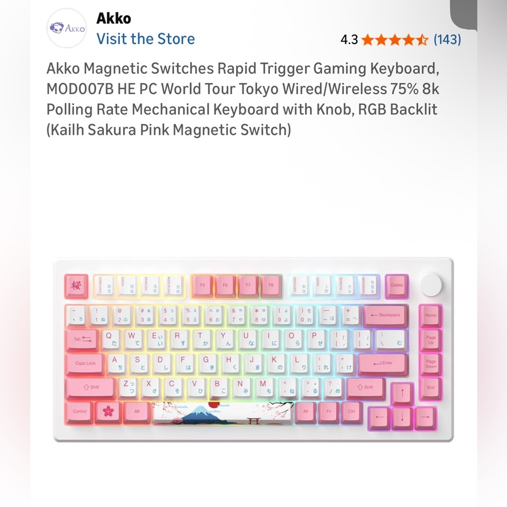 Sakura Pink Mechanical Keyboard Akko - Picture 4 of 9